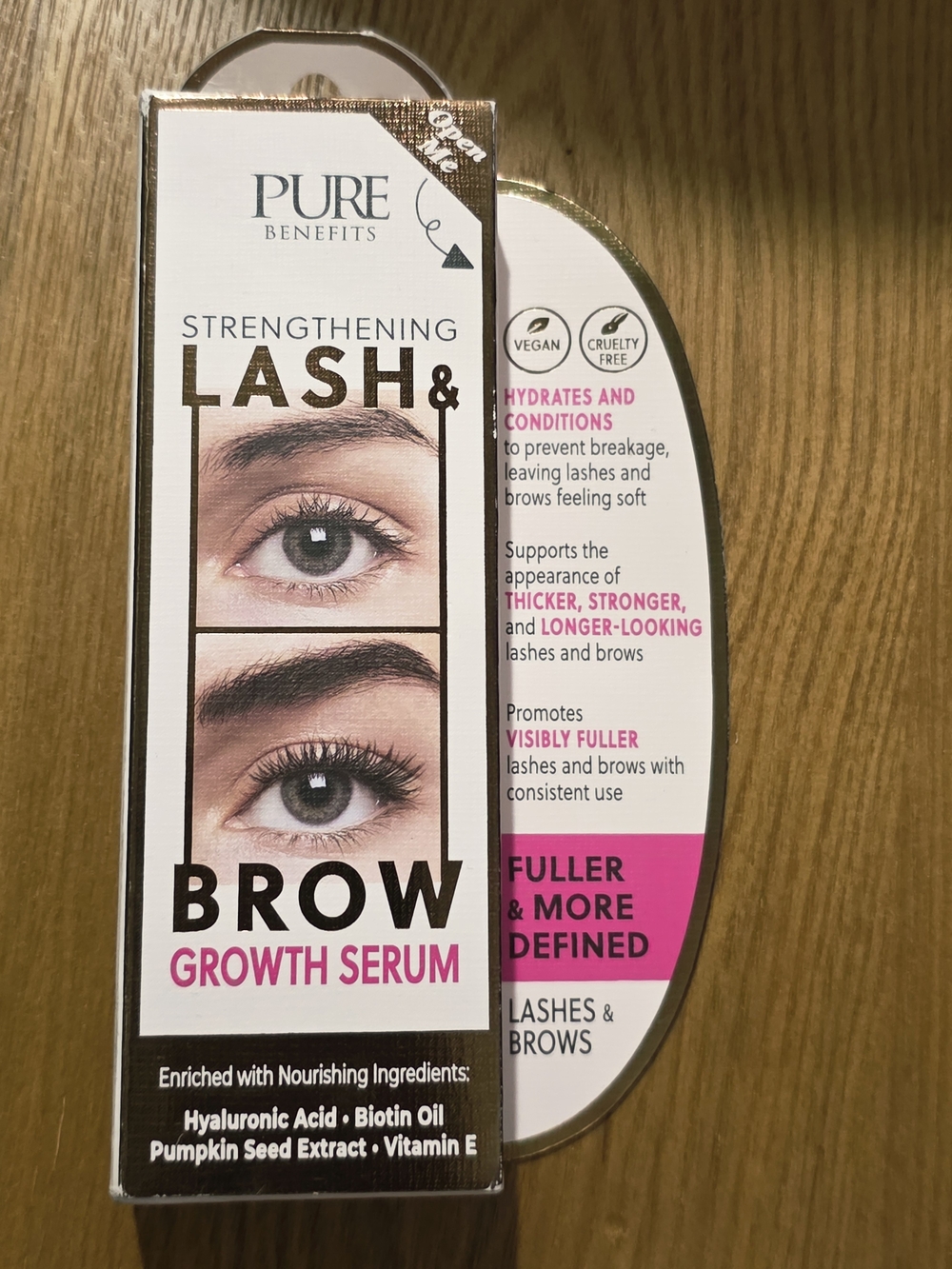 Benefit Pure Benefits Lash & Brow Growth Serum — White & Pink Packaging